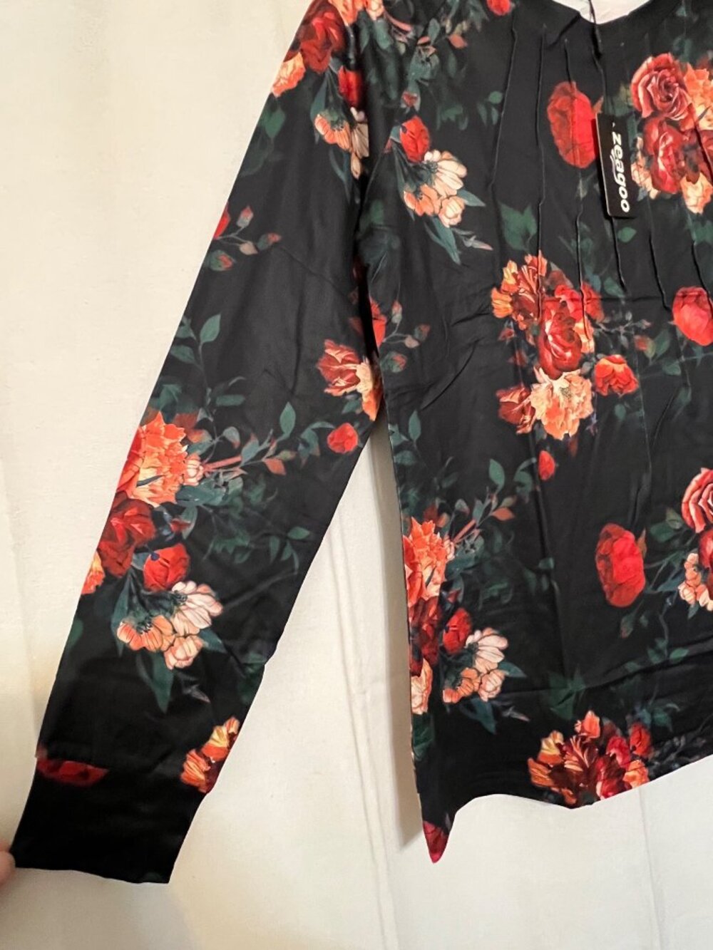 Zeagoo Fall Womens Floral Long Sleeve Top Loose Fit Casual Dressy Size Small - Picture 4 of 13